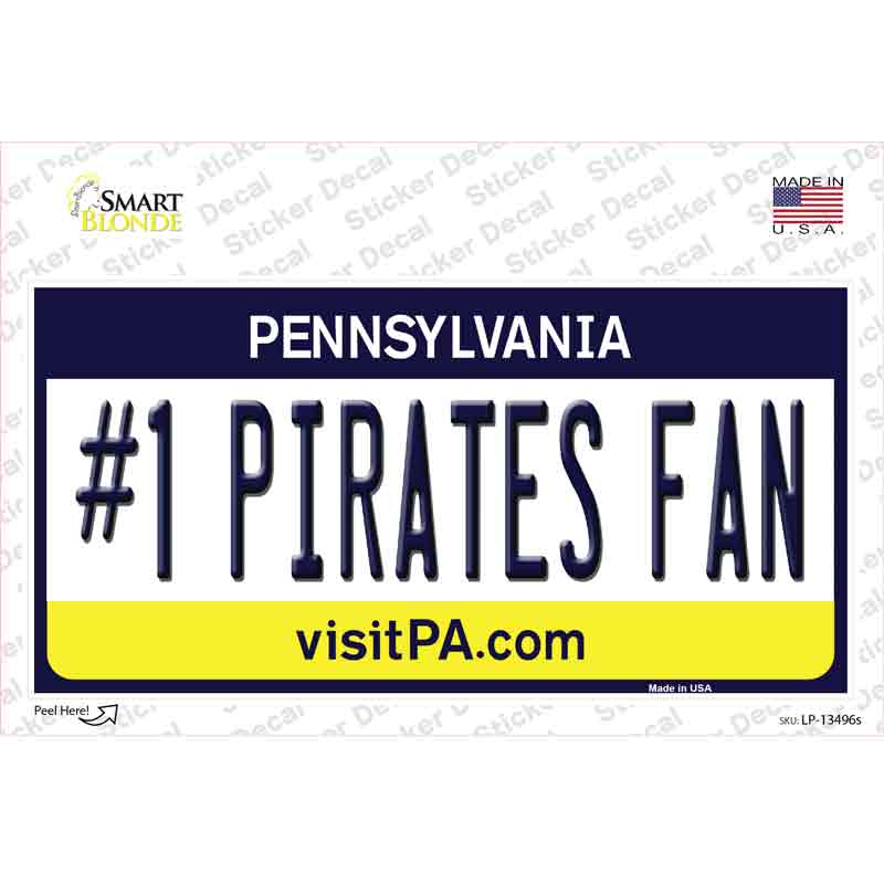 Number 1 Pirates Fan Novelty Sticker Decal