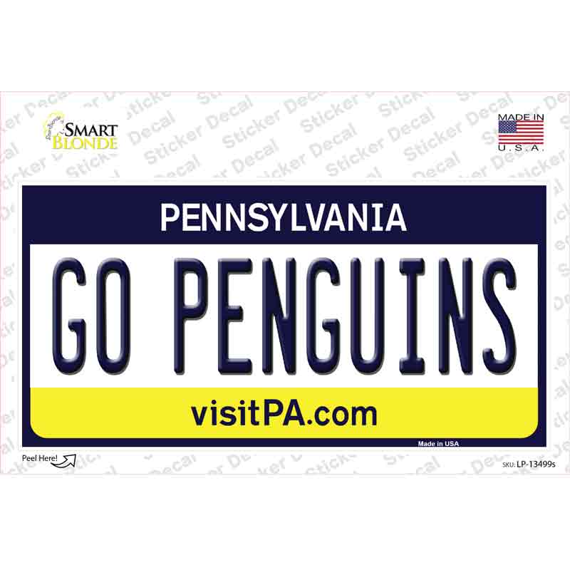 Go Penguins Novelty Sticker Decal