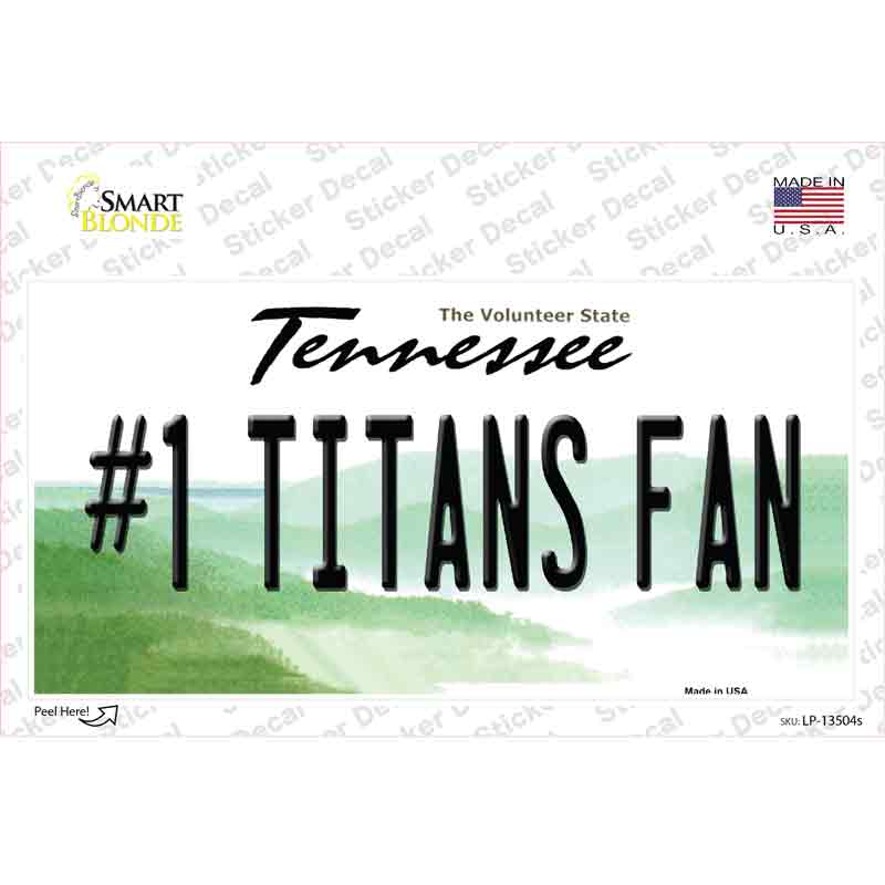 Number 1 Titans Fan Novelty Sticker Decal