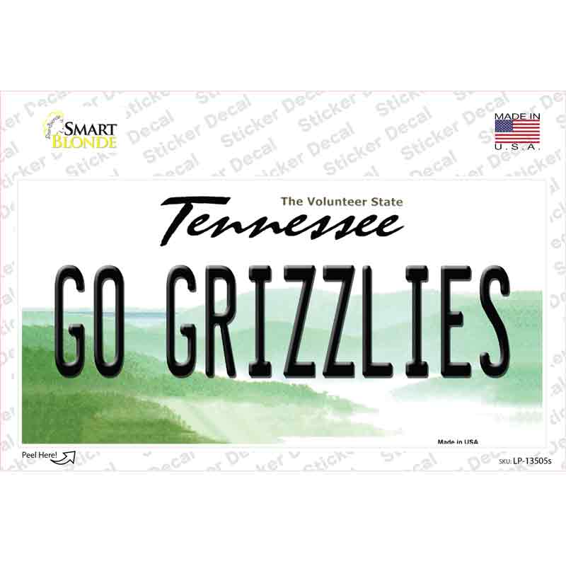 Go Grizzlies Novelty Sticker Decal