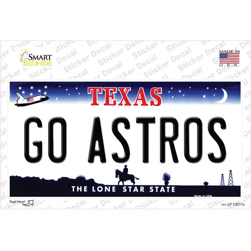 Go Astros Novelty Sticker Decal