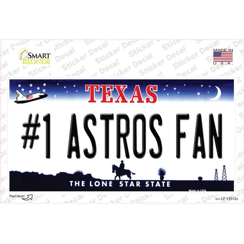 Number 1 Astros Fan Novelty Sticker Decal