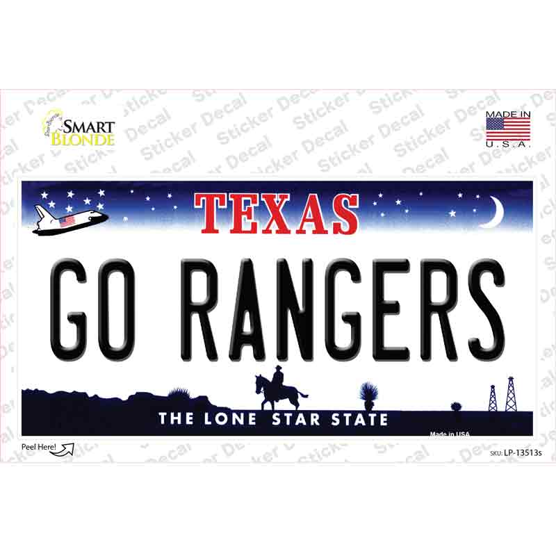 Go Rangers Texas Novelty Sticker Decal