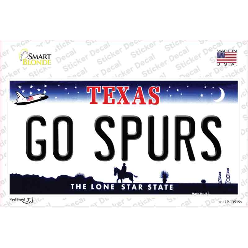 Go Spurs Novelty Sticker Decal