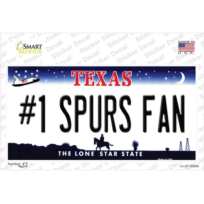 Number 1 Spurs Fan Novelty Sticker Decal