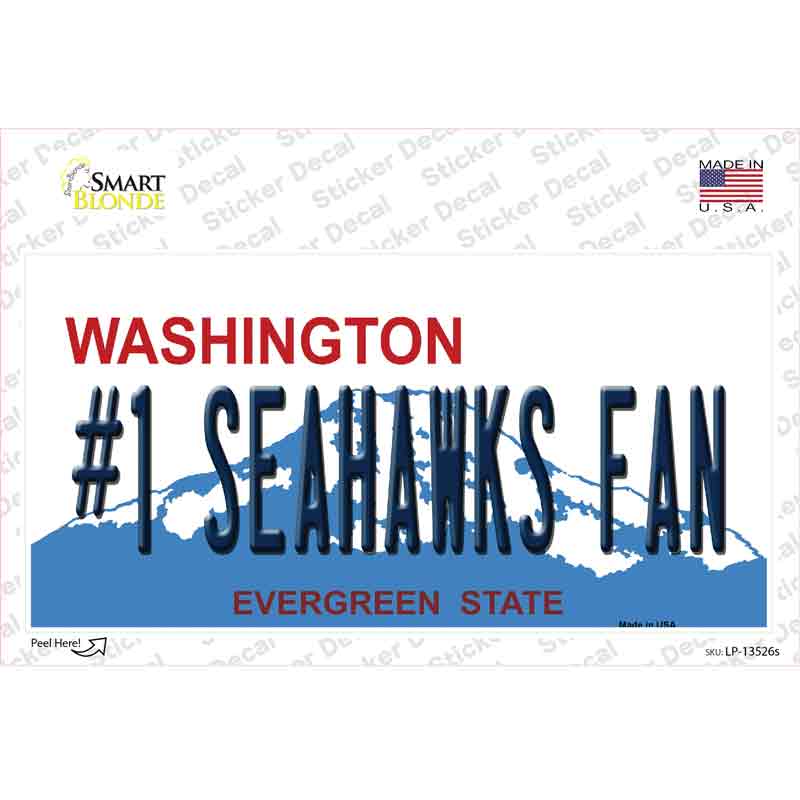 Number 1 Seahawks Fan Novelty Sticker Decal