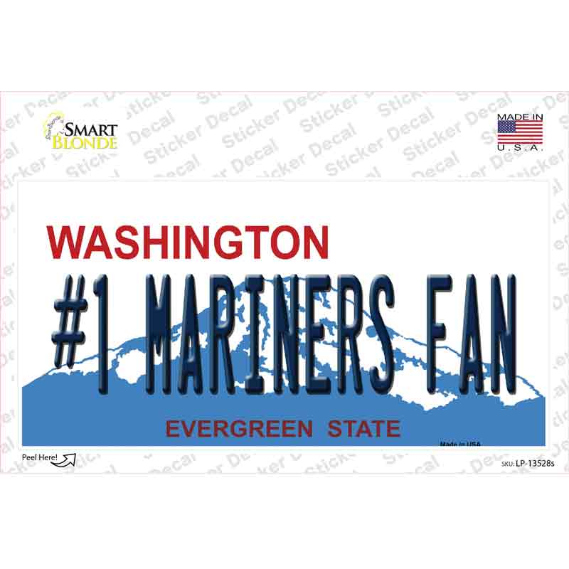 Number 1 Mariners Fan Novelty Sticker Decal
