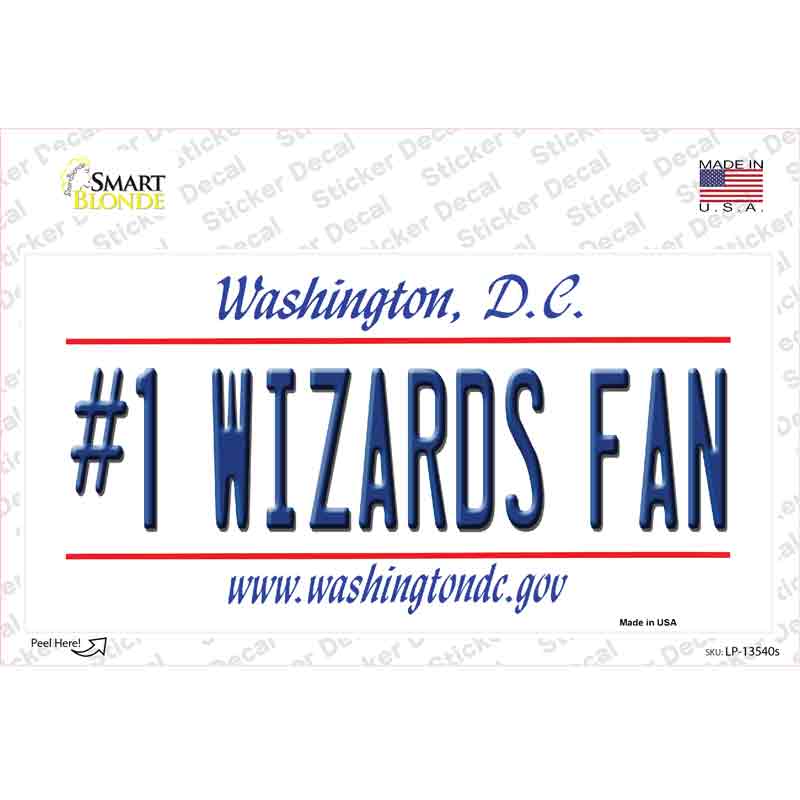 Number 1 Wizards Fan Novelty Sticker Decal