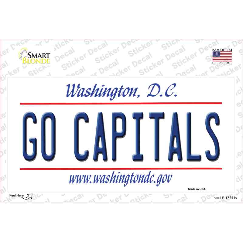 Go Capitals Novelty Sticker Decal