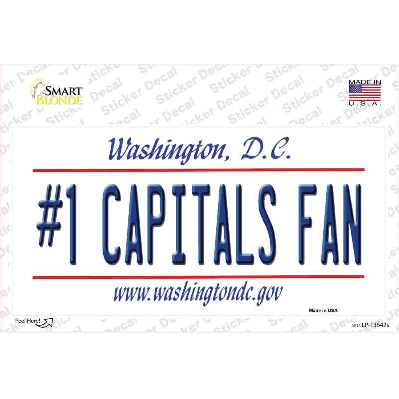 Number 1 Capitals Fan Novelty Sticker Decal