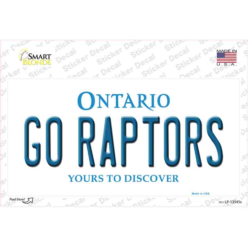 Go Raptors Novelty Sticker Decal
