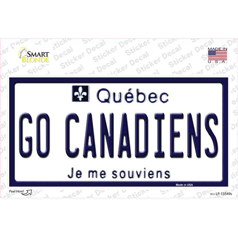 Go Canadiens Novelty Sticker Decal