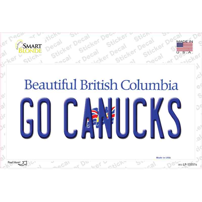 Go Canucks Novelty Sticker Decal