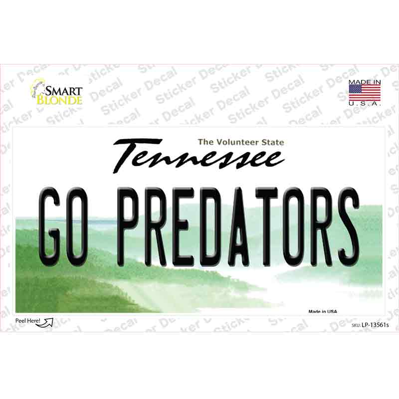 Go Predators Novelty Sticker Decal