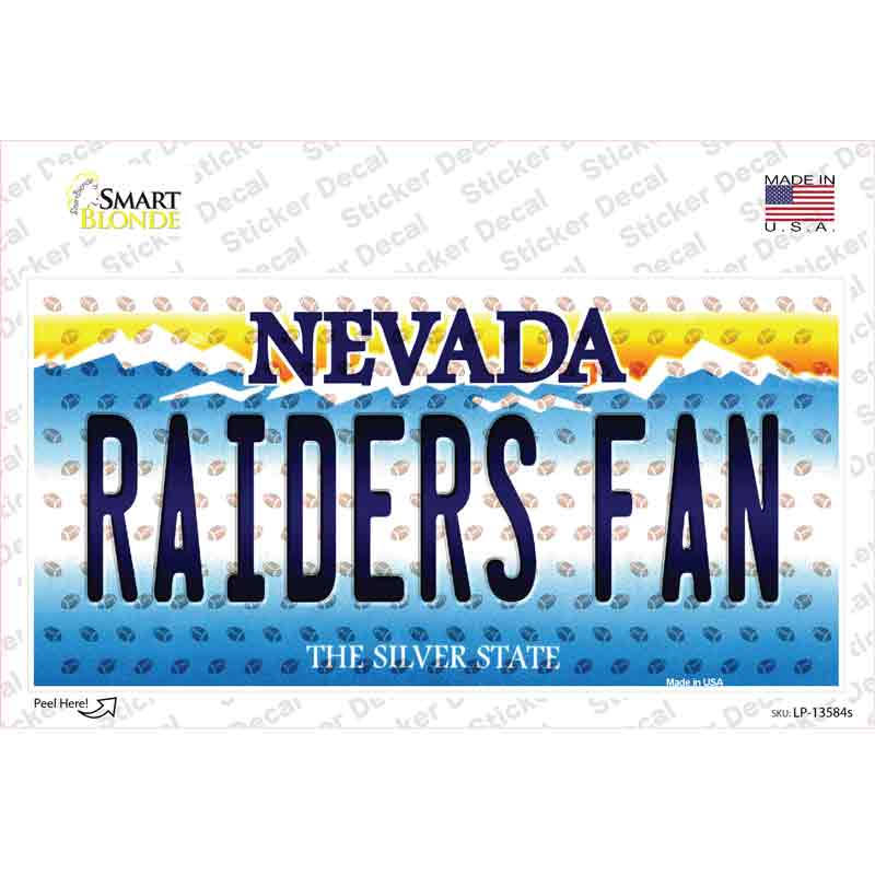 Raiders Fan Nevada Novelty Sticker Decal