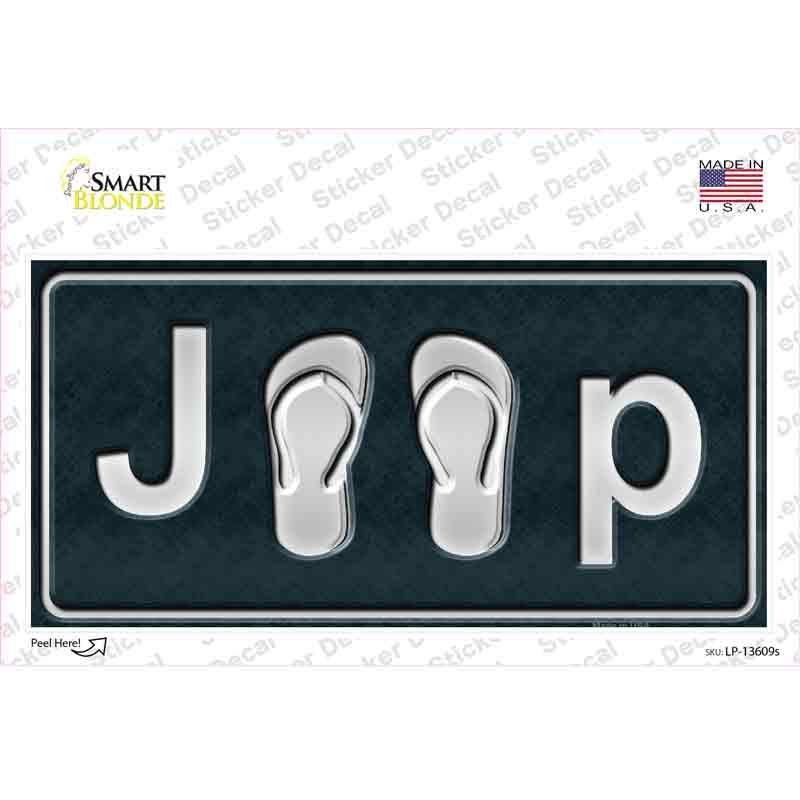 J**P Flipflop Novelty Sticker Decal