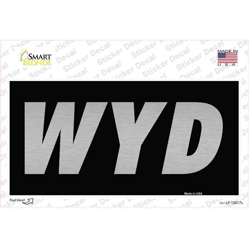 WYD Black Novelty Sticker Decal