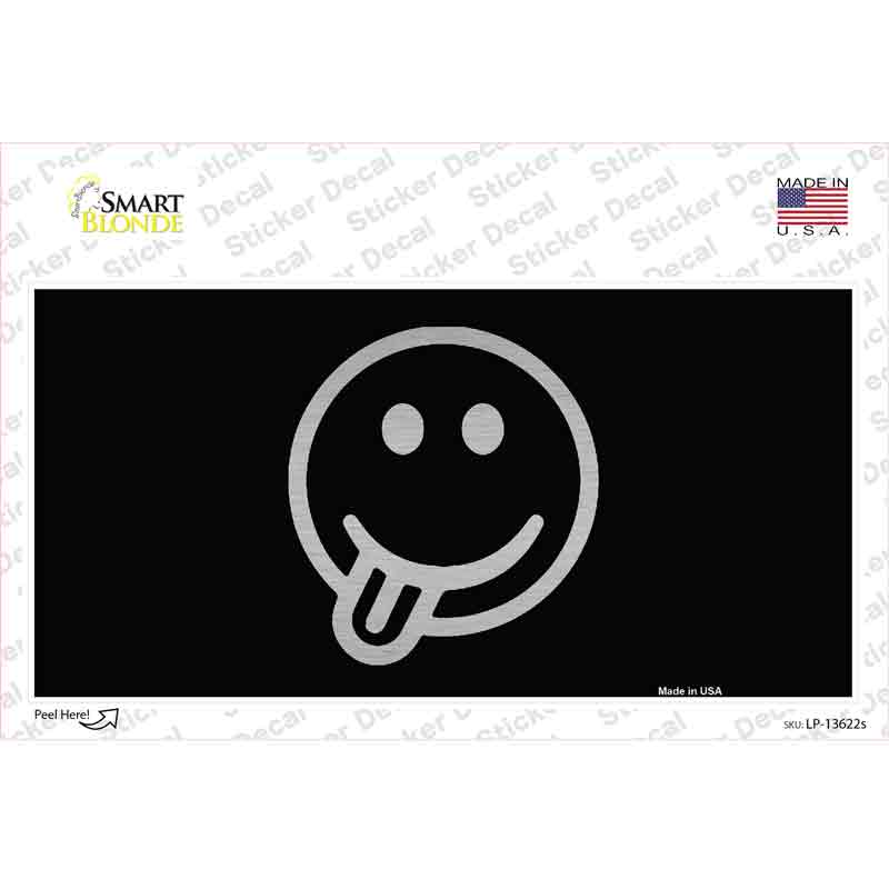 Tongue Out Black Novelty Sticker Decal