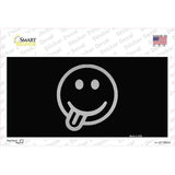 Tongue Out Black Novelty Sticker Decal