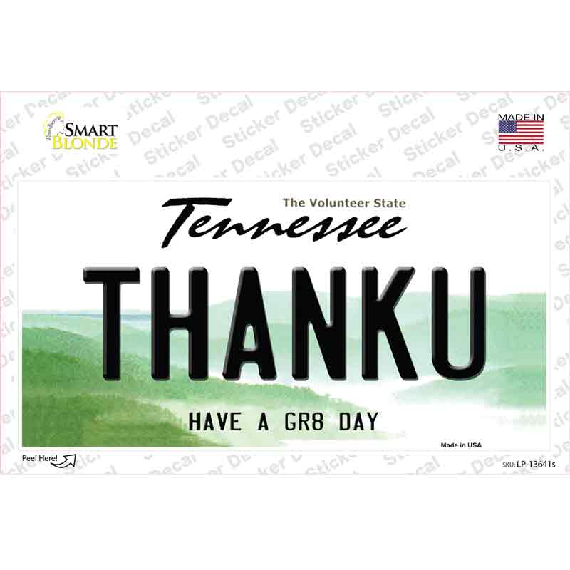 Thank You Novelty Sticker Decal