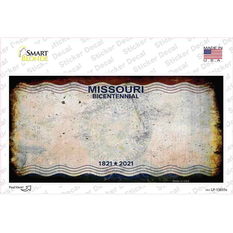 Missouri Bicentennial Rusty Blank Novelty Sticker Decal
