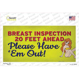 Breast Inspection Ahead Novelty Sticker Decal