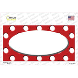White Red Polka Dot Center Oval Novelty Sticker Decal