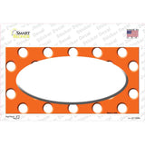 White Orange Polka Dots Center Oval Novelty Sticker Decal