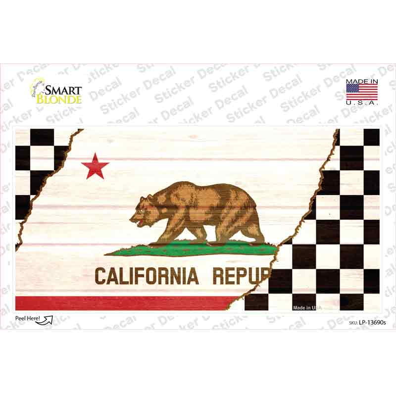 California Racing Flag Novelty Sticker Decal