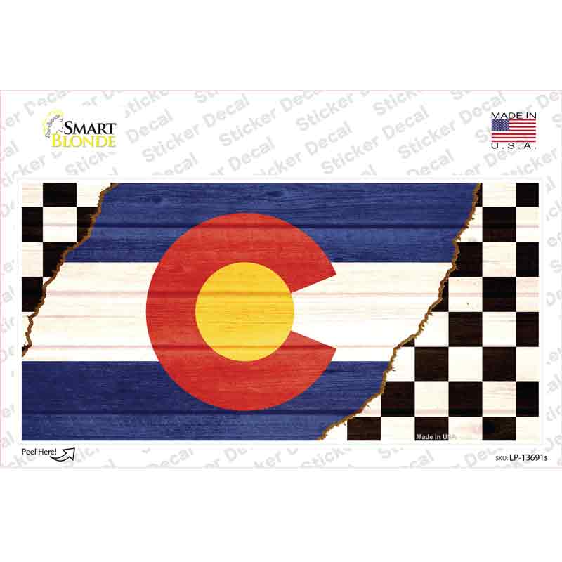 Colorado Racing Flag Novelty Sticker Decal