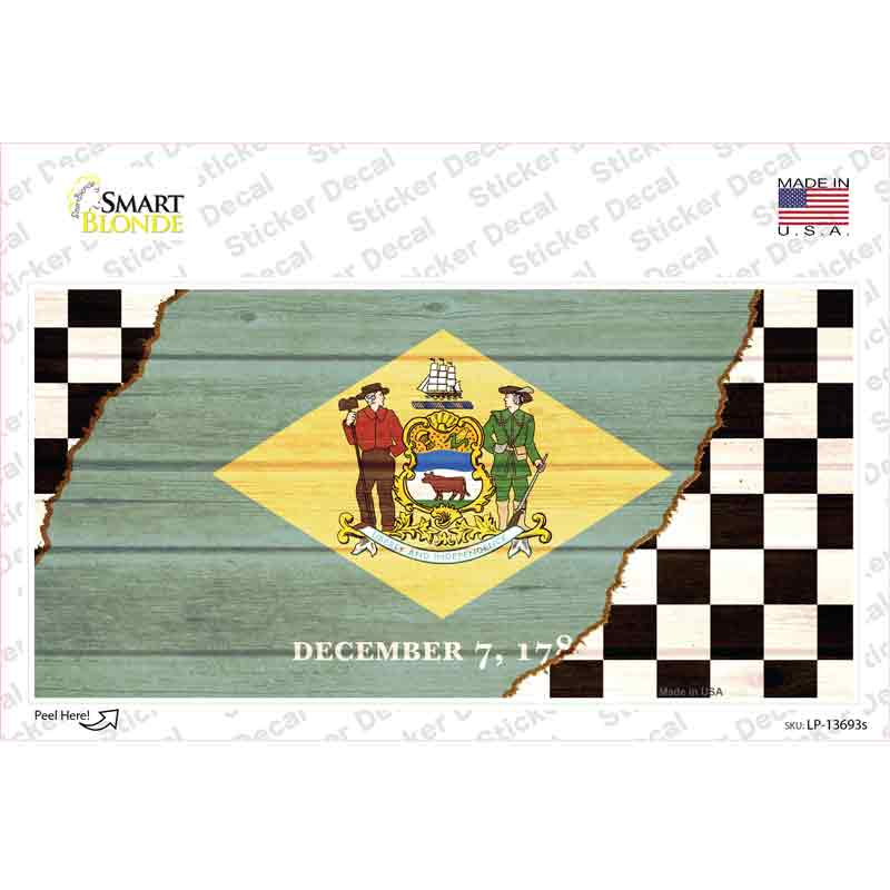 Delaware Racing Flag Novelty Sticker Decal