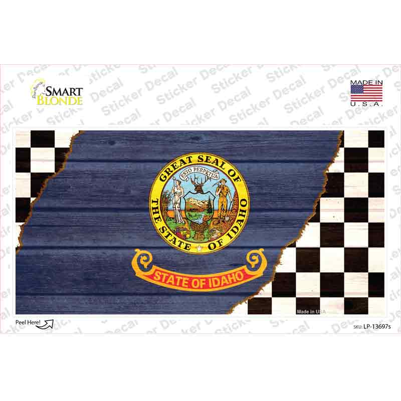 Idaho Racing Flag Novelty Sticker Decal