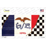 Iowa Racing Flag Novelty Sticker Decal