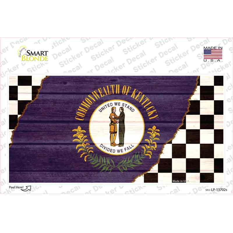 Kentucky Racing Flag Novelty Sticker Decal