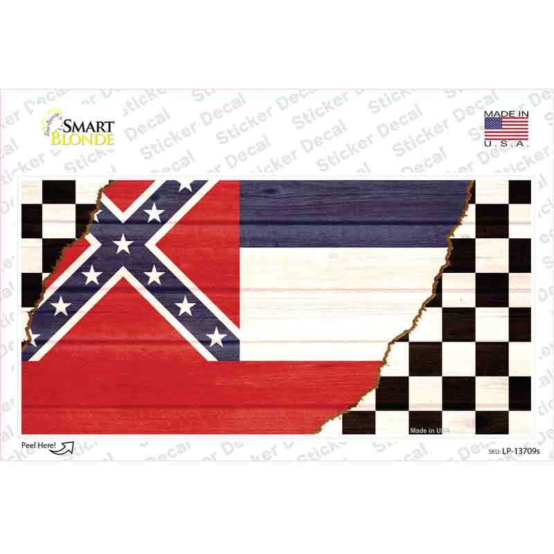 Mississippi Racing Flag Novelty Sticker Decal