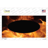 Real Flame With Black Center Oval Novelty Sticker Decal