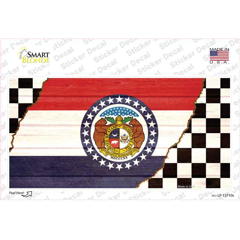 Missouri Racing Flag Novelty Sticker Decal