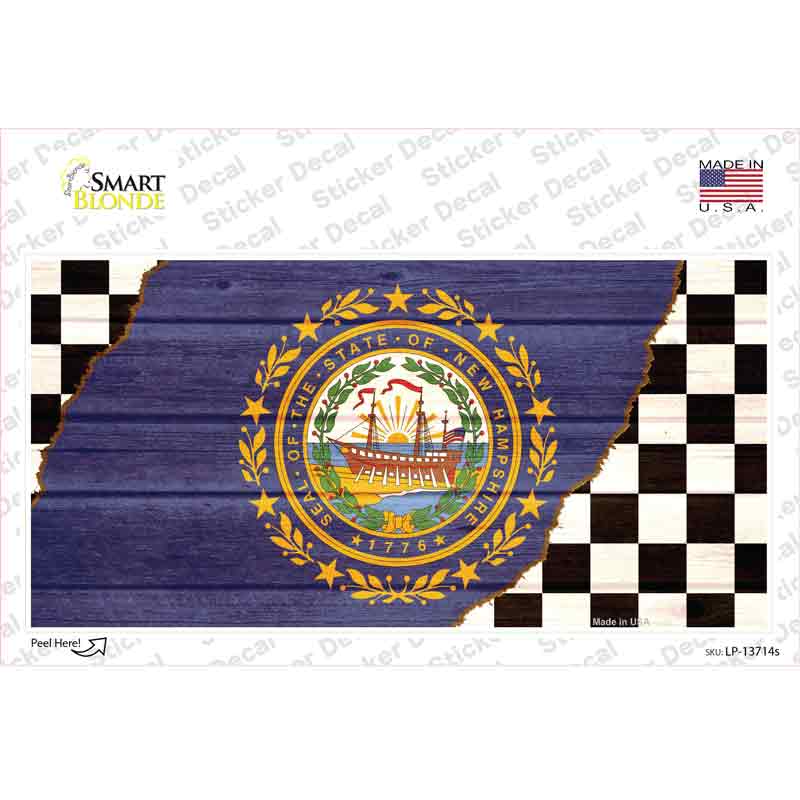 New Hampshire Racing Flag Novelty Sticker Decal