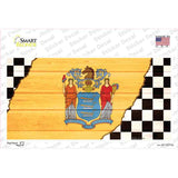 New Jersey Racing Flag Novelty Sticker Decal