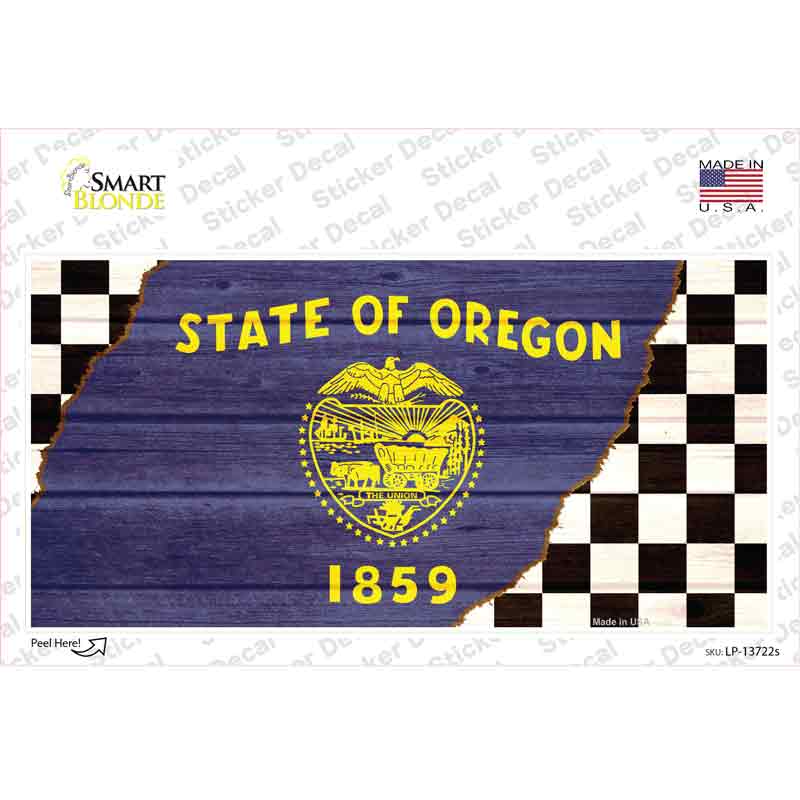 Oregon Racing Flag Novelty Sticker Decal
