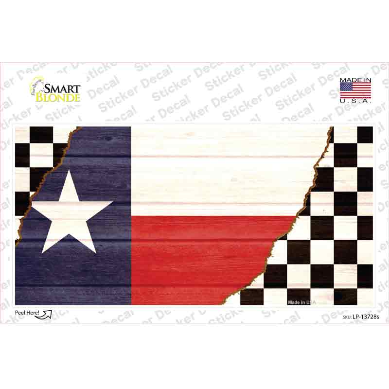 Texas Racing Flag Novelty Sticker Decal
