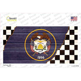 Utah Racing Flag Novelty Sticker Decal