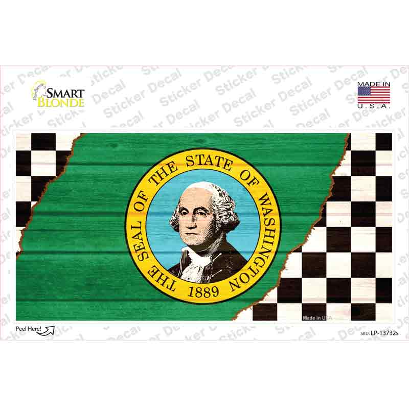 Washington Racing Flag Novelty Sticker Decal