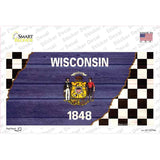 Wisconsin Racing Flag Novelty Sticker Decal