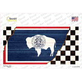 Wyoming Racing Flag Novelty Sticker Decal