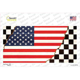 USA Racing Flag Novelty Sticker Decal