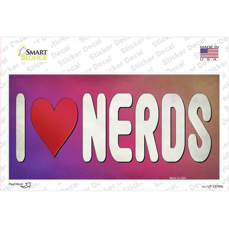 I Love Nerds Novelty Sticker Decal