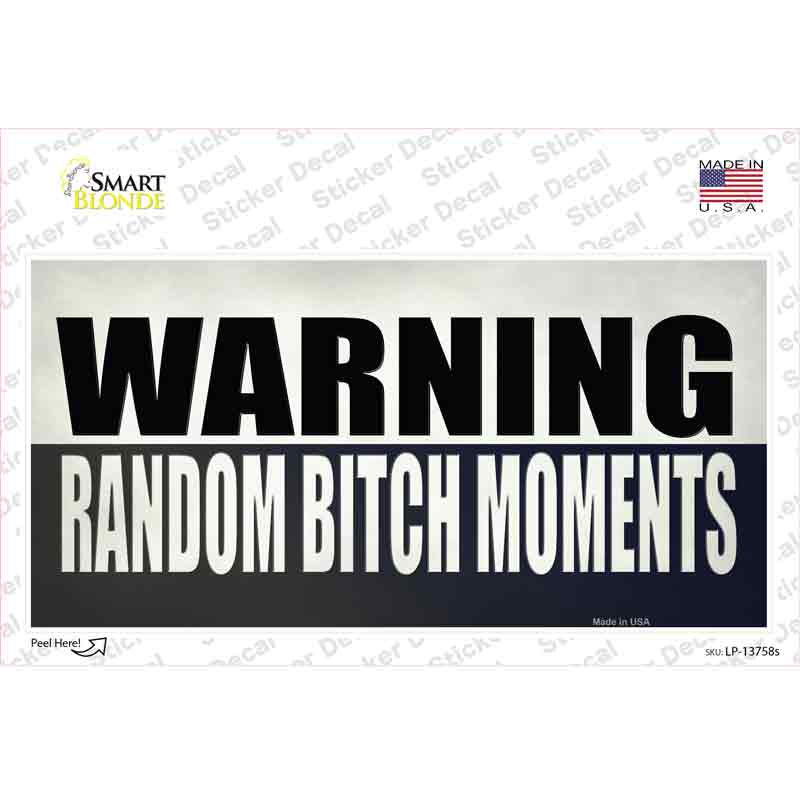 Random Bitch Moment Novelty Sticker Decal