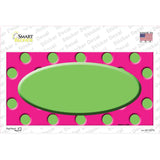 Lime Green Pink Polka Dot Lime Green Center Oval Novelty Sticker Decal
