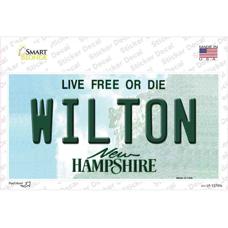 Wilton New Hampshire Novelty Sticker Decal